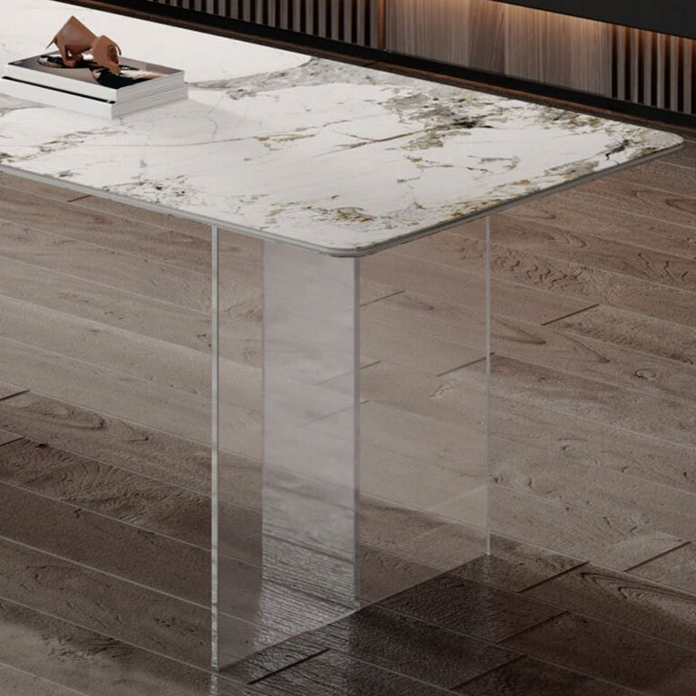Table à manger en pierre moderne médiévale, Table à Double piédestal pour cuisine
