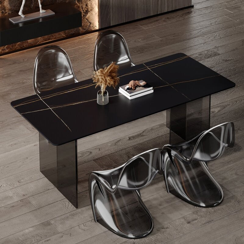 Table à manger en pierre moderne médiévale, Table à Double piédestal pour cuisine