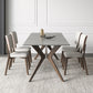 Medieval Modern Stone Dining Table Trestle Base Table for Dining Room 63"L x 35.4"W x 29.5"H Without Chairs Clearhalo 'Dining Tables & Seating' 'Dining Tables' 'dining_table' 'furn' 'furn_dining_table' 'Furniture' 'Kitchen & Dining Furniture' 6677249