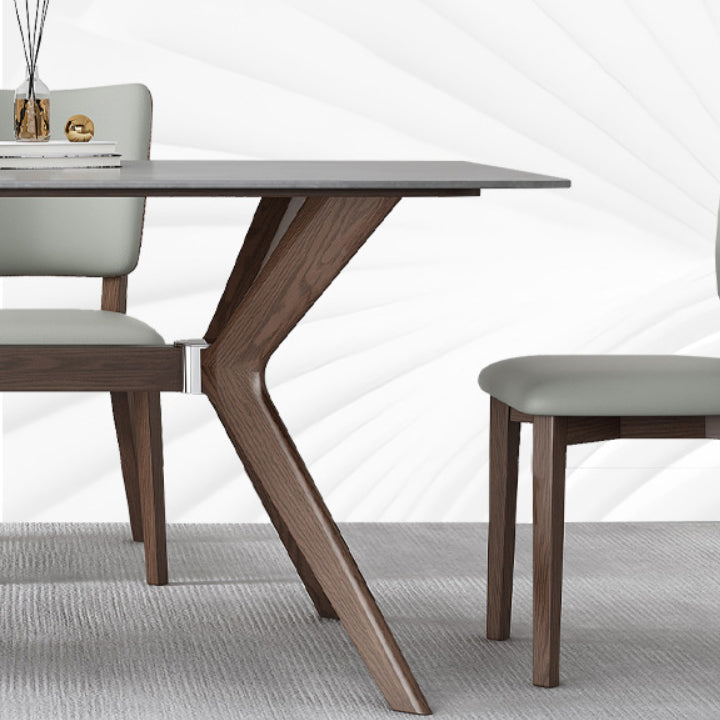 Medieval Modern Stone Dining Table Trestle Base Table for Dining Room Clearhalo 'Dining Tables & Seating' 'Dining Tables' 'dining_table' 'furn' 'furn_dining_table' 'Furniture' 'Kitchen & Dining Furniture' 6677255