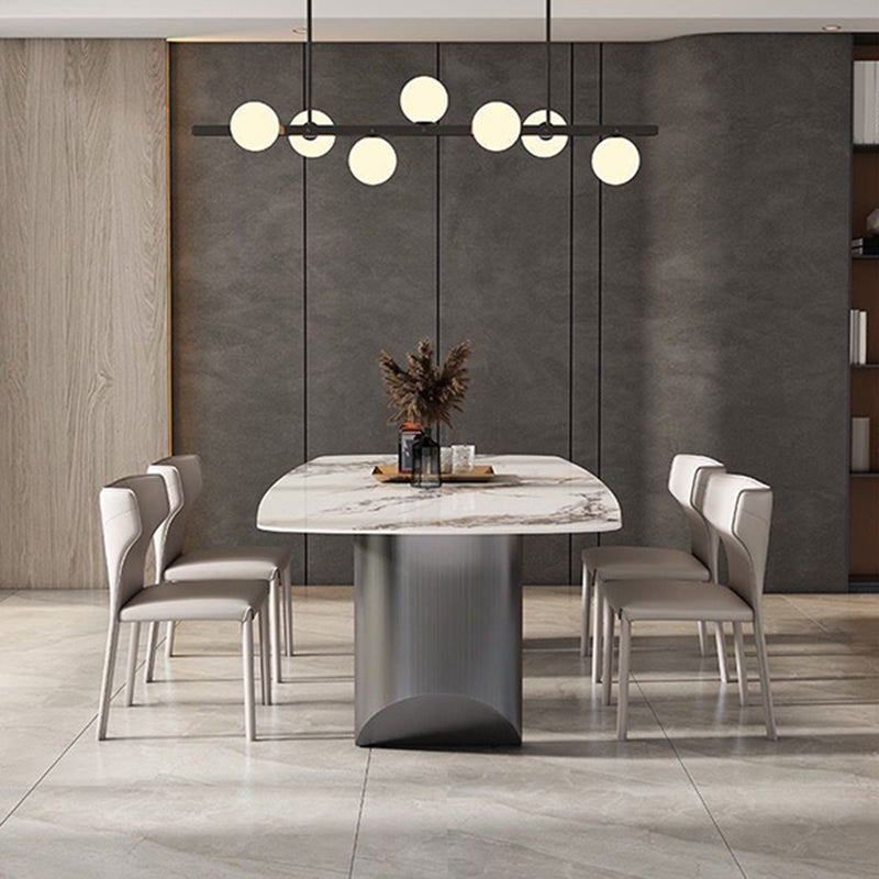 Table à manger moderne en pierre, double guéridon pour salle à manger