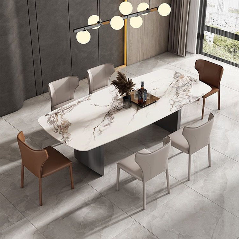 Table à manger moderne en pierre, double guéridon pour salle à manger