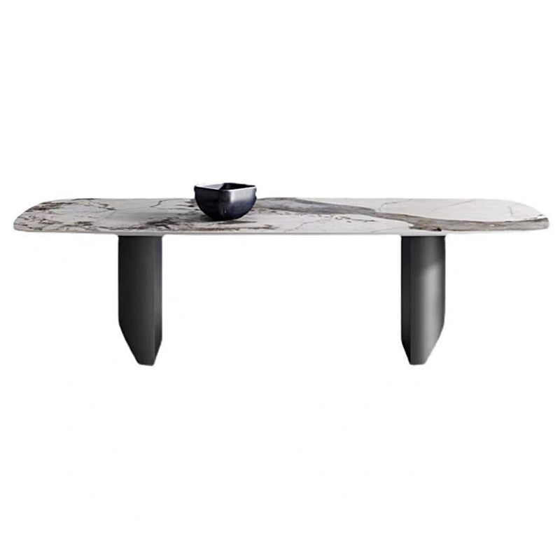 Table à manger moderne en pierre, double guéridon pour salle à manger
