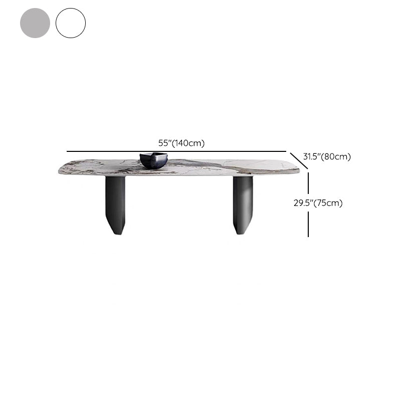 Table à manger moderne en pierre, double guéridon pour salle à manger