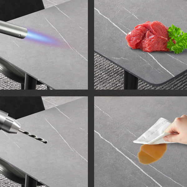 Middeleeuwse moderne stenen eettafel 4 poten eettafel voor keuken