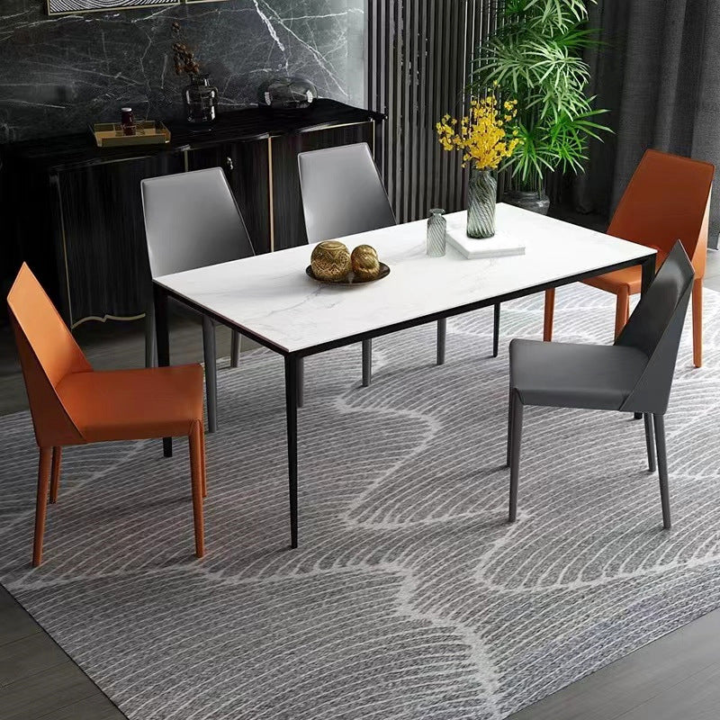 Mesa de comedor moderna medieval de piedra, mesa de comedor de 4 patas para cocina