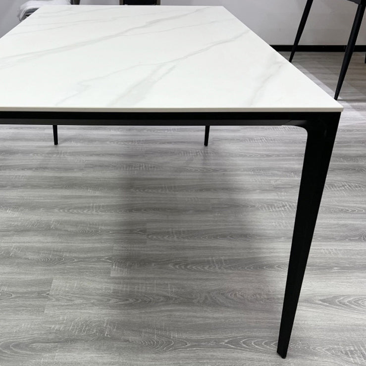 Mesa de comedor moderna medieval de piedra, mesa de comedor de 4 patas para cocina