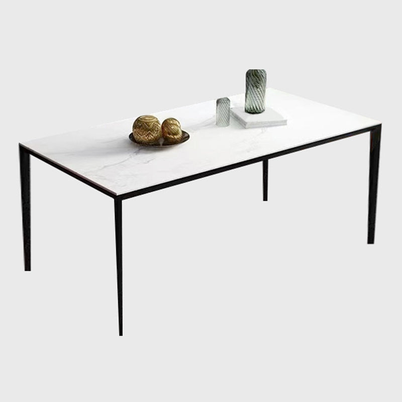 Mesa de comedor moderna medieval de piedra, mesa de comedor de 4 patas para cocina