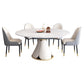 Table à manger ronde sur pied moderne, Table en pierre pour salle à manger et cuisine