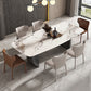 Mesa de comedor rectangular industrial Mesa de piedra sinterizada con patas de metal