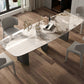 Mesa de comedor rectangular industrial Mesa de piedra sinterizada con patas de metal