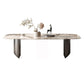 Mesa de comedor rectangular industrial Mesa de piedra sinterizada con patas de metal
