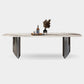 Mesa de comedor rectangular industrial Mesa de piedra sinterizada con patas de metal