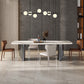 Mesa de comedor rectangular industrial Mesa de piedra sinterizada con patas de metal