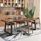 Industrial Style Rectangle Dining Table Wooden Table with Metal Legs for Home Use 70.9"L x 31.5"W x 29.5"H Without Chairs Clearhalo 'Dining Tables & Seating' 'Dining Tables' 'dining_table' 'furn' 'furn_dining_table' 'Furniture' 'Kitchen & Dining Furniture' 6677395