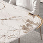 Glam Rectangle Dining Table Sintered Stone Table with Metal Base for Kitchen Clearhalo 'Dining Tables & Seating' 'Dining Tables' 'dining_table' 'furn' 'furn_dining_table' 'Furniture' 'Kitchen & Dining Furniture' 6677413