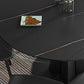 Contemporary Round Dining Table Sintered Stone Table with Metal Base for Kitchen