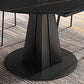 Contemporary Round Dining Table Sintered Stone Table with Metal Base for Kitchen