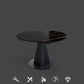 Contemporary Round Dining Table Sintered Stone Table with Metal Base for Kitchen
