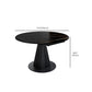 Contemporary Round Dining Table Sintered Stone Table with Metal Base for Kitchen