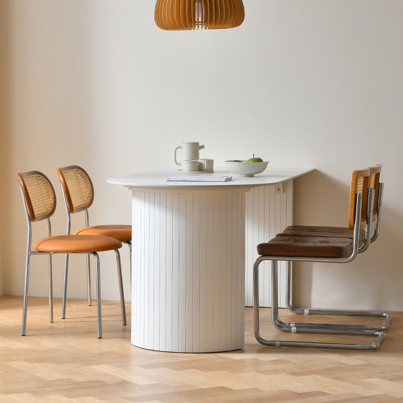 Tavolo da pranzo moderno in pietra Tavolo con doppio piedistallo per sala da pranzo