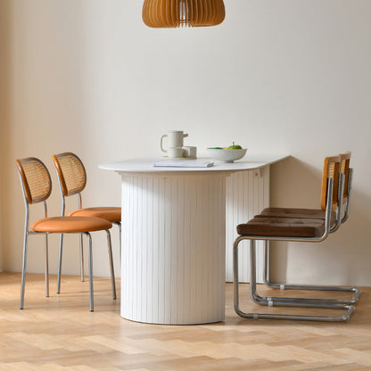 Tavolo da pranzo moderno in pietra Tavolo con doppio piedistallo per sala da pranzo