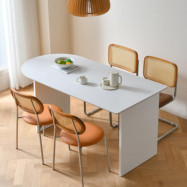Tavolo da pranzo moderno in pietra Tavolo con doppio piedistallo per sala da pranzo