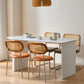 Tavolo da pranzo moderno in pietra Tavolo con doppio piedistallo per sala da pranzo