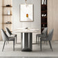 Industrial Rectangle Dining Table Sintered Stone Table with Metal Legs for Kitchen 55.1"L x 31.5"W x 29.5"H Without Chairs Clearhalo 'Dining Tables & Seating' 'Dining Tables' 'dining_table' 'furn' 'furn_dining_table' 'Furniture' 'Kitchen & Dining Furniture' 6677452