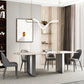 Industrial Rectangle Dining Table Sintered Stone Table with Metal Legs for Kitchen Clearhalo 'Dining Tables & Seating' 'Dining Tables' 'dining_table' 'furn' 'furn_dining_table' 'Furniture' 'Kitchen & Dining Furniture' 6677459