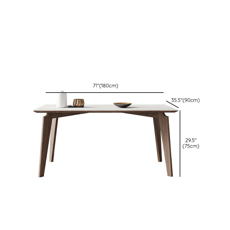 Industrial Style Dining Table Sintered Stone Table with Wooden Legs for Home Use Clearhalo 'Dining Tables & Seating' 'Dining Tables' 'dining_table' 'furn' 'furn_dining_table' 'Furniture' 'Kitchen & Dining Furniture' 6677491