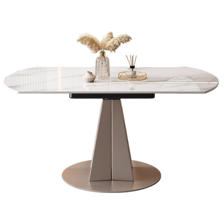 Modern Stone Round Dining Table Pedestal Table for Dining Room 59.1"L x 59.1"W x 29.5"H Without Chairs Clearhalo 'Dining Tables & Seating' 'Dining Tables' 'dining_table' 'furn' 'furn_dining_table' 'Furniture' 'Kitchen & Dining Furniture' 6677529