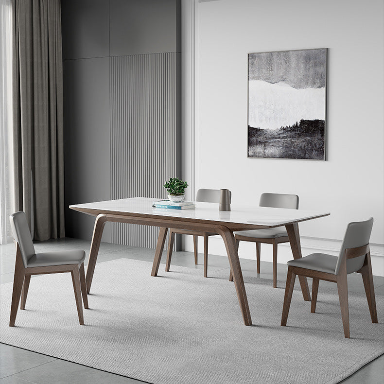 Table à manger en pierre moderne médiévale Table rectangulaire pour salle à manger