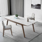 Table à manger en pierre moderne médiévale Table rectangulaire pour salle à manger