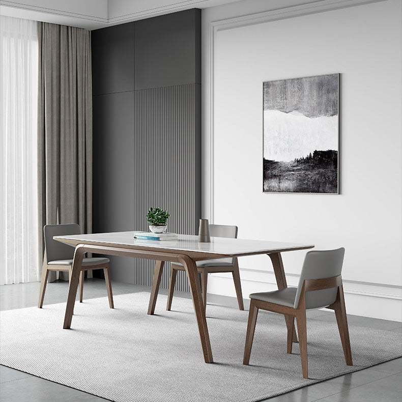 Table à manger en pierre moderne médiévale Table rectangulaire pour salle à manger