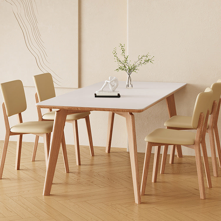 Medieval Modern Stone Dinette Table 4 Legs Dining Table for Kitchen 47.2"L x 27.6"W x 29.5"H Without Chairs Clearhalo 'Dining Tables & Seating' 'Dining Tables' 'dining_table' 'furn' 'furn_dining_table' 'Furniture' 'Kitchen & Dining Furniture' 6677555