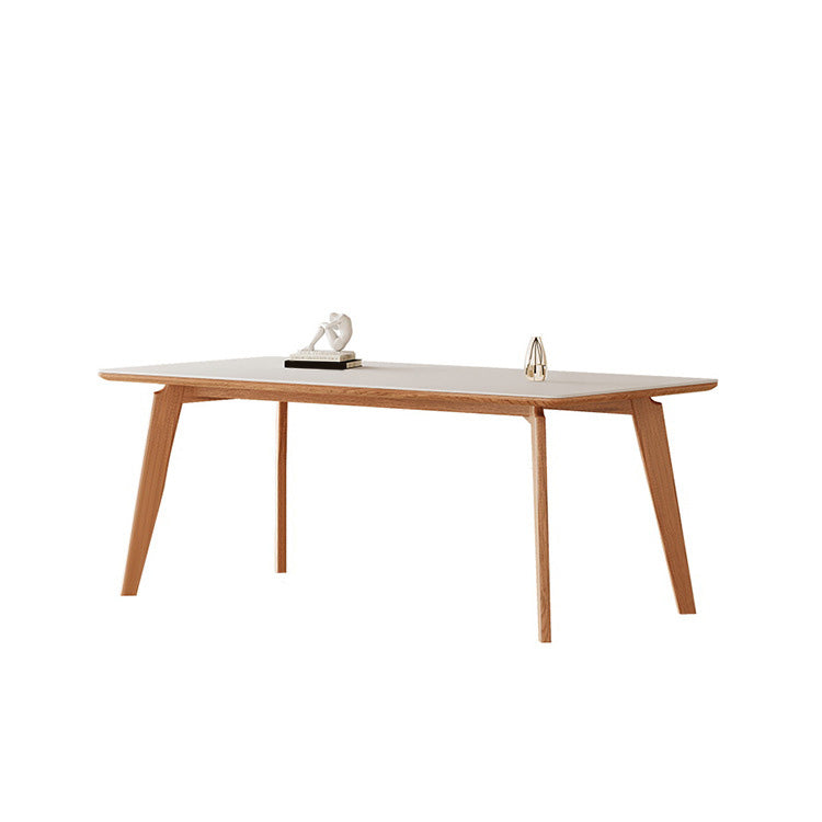 Medieval Modern Stone Dinette Table 4 Legs Dining Table for Kitchen 70.9"L x 35.4"W x 29.5"H Without Chairs Clearhalo 'Dining Tables & Seating' 'Dining Tables' 'dining_table' 'furn' 'furn_dining_table' 'Furniture' 'Kitchen & Dining Furniture' 6677558