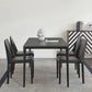 Table à manger en pierre moderne médiévale, 4 pieds noirs, pour salle à manger