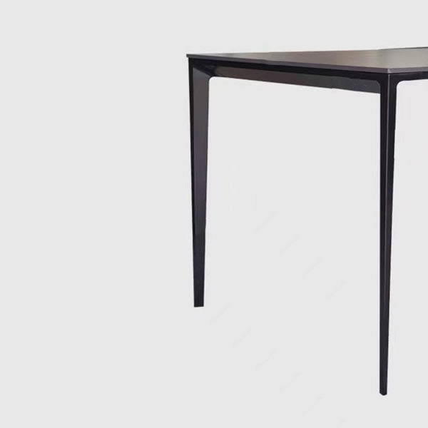 Table à manger en pierre moderne médiévale, 4 pieds noirs, pour salle à manger
