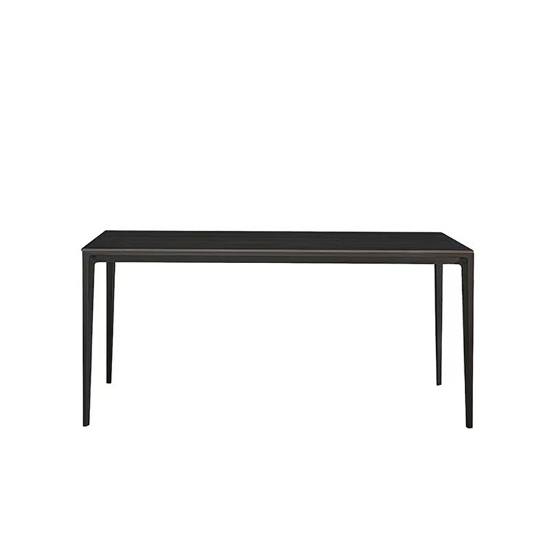 Table à manger en pierre moderne médiévale, 4 pieds noirs, pour salle à manger