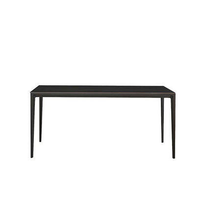 Table à manger en pierre moderne médiévale, 4 pieds noirs, pour salle à manger