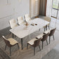 Medieval Modern Stone Dining Table 4 Legs Rectangle Table for Kitchen