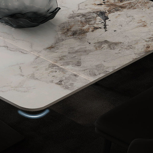 Medieval Modern Stone Dinette Table Rectangle Table for Dining Room Clearhalo 'Dining Tables & Seating' 'Dining Tables' 'dining_table' 'furn' 'furn_dining_table' 'Furniture' 'Kitchen & Dining Furniture' 6677596