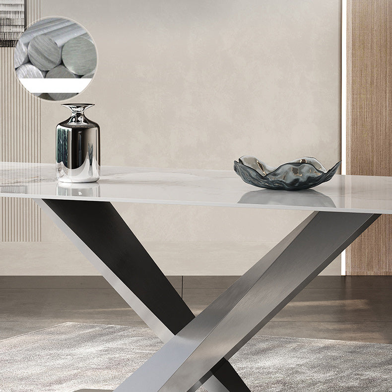 Medieval Modern Stone Dinette Table Rectangle Table for Dining Room Clearhalo 'Dining Tables & Seating' 'Dining Tables' 'dining_table' 'furn' 'furn_dining_table' 'Furniture' 'Kitchen & Dining Furniture' 6677597