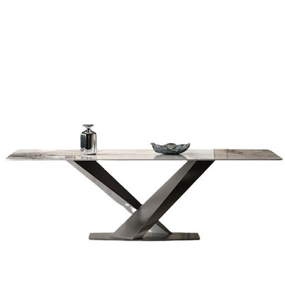 Medieval Modern Stone Dinette Table Rectangle Table for Dining Room Without Chairs Clearhalo 'Dining Tables & Seating' 'Dining Tables' 'dining_table' 'furn' 'furn_dining_table' 'Furniture' 'Kitchen & Dining Furniture' 6677598