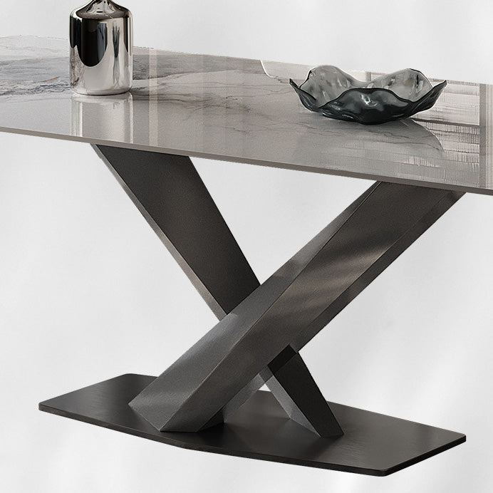 Medieval Modern Stone Dinette Table Rectangle Table for Dining Room Clearhalo 'Dining Tables & Seating' 'Dining Tables' 'dining_table' 'furn' 'furn_dining_table' 'Furniture' 'Kitchen & Dining Furniture' 6677600