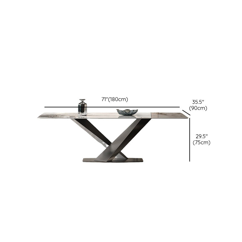 Medieval Modern Stone Dinette Table Rectangle Table for Dining Room Clearhalo 'Dining Tables & Seating' 'Dining Tables' 'dining_table' 'furn' 'furn_dining_table' 'Furniture' 'Kitchen & Dining Furniture' 6677608