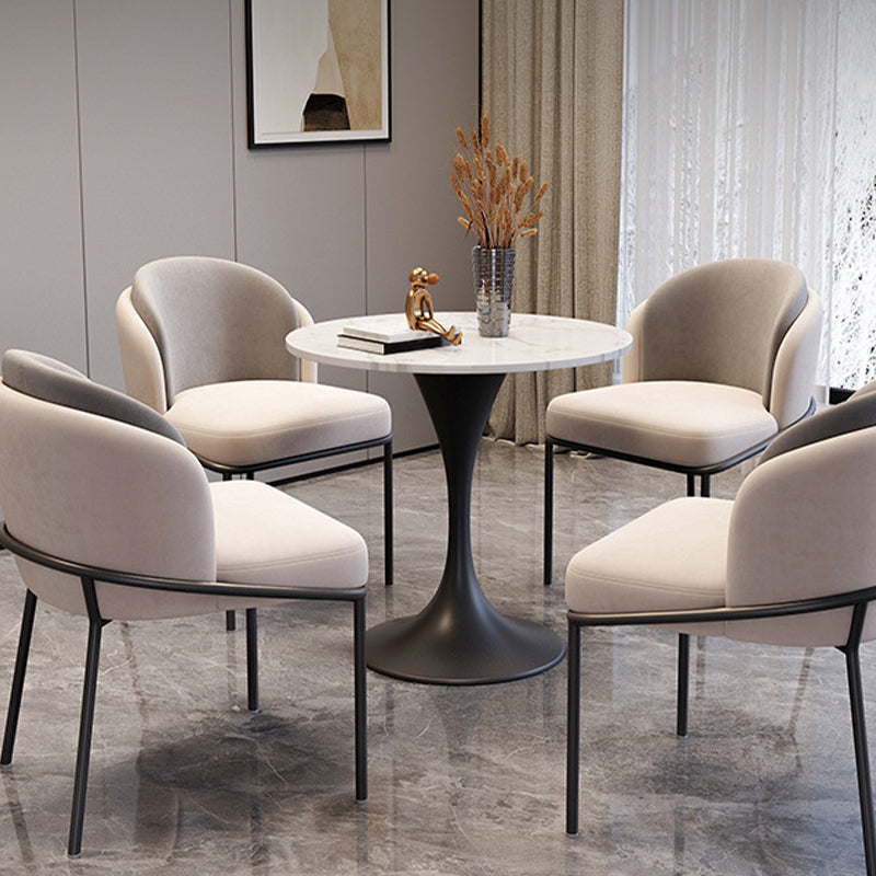 Modern Stone Round Dining Table Tulip Pedestal Table for Dining Room Clearhalo 'Dining Tables & Seating' 'Dining Tables' 'dining_table' 'furn' 'furn_dining_table' 'Furniture' 'Kitchen & Dining Furniture' 6677630