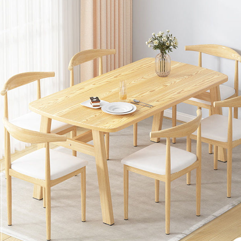 Glam Style Dining Wood Table Dining Rectangle Table for Home Use Natural 47.2"L x 23.6"W x 29.5"H Without Chairs Clearhalo 'Dining Tables & Seating' 'Dining Tables' 'dining_table' 'furn' 'furn_dining_table' 'Furniture' 'Kitchen & Dining Furniture' 6677636
