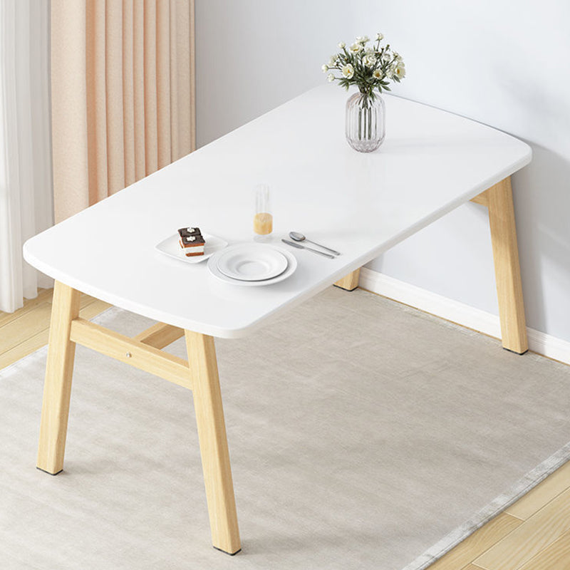 Glam Style Dining Wood Table Dining Rectangle Table for Home Use White Without Chairs Clearhalo 'Dining Tables & Seating' 'Dining Tables' 'dining_table' 'furn' 'furn_dining_table' 'Furniture' 'Kitchen & Dining Furniture' 6677637